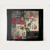 Tenture Un Patchwork Rustique d'Hiver aux Baies de Houx (Devant (Horizontal))