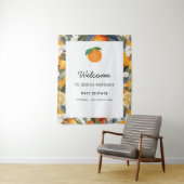 Tenture Un petit amour arrive Bébé agrumes Shower de naiss (En situation)