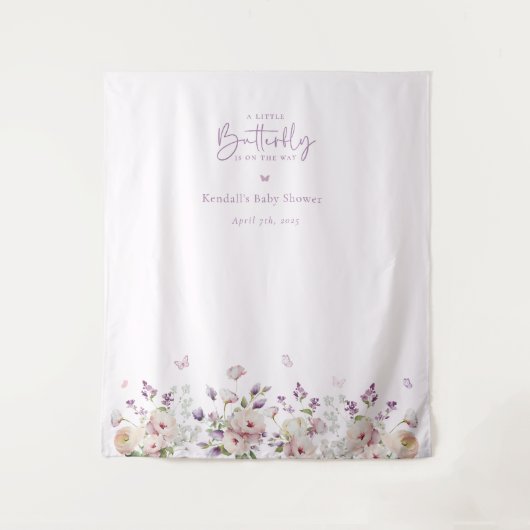 Tenture Un petit Baby shower à papillon - fond photo (Devant)