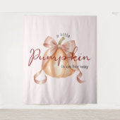Tenture Un petit Baby shower Citrouille Bow rose en toile  (Devant)