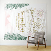 Tenture Un petit Baby shower d'hiver Snowflake Contexte (En situation (horizontale))