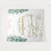 Tenture Un petit Baby shower d'hiver Snowflake Contexte (Devant (Horizontal))