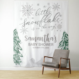 Tenture Un petit Baby shower d'hiver Snowflake Contexte