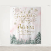 Tenture Un petit Baby shower rose Snowflake (Devant)