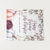 Tenture Un petit citrouille floral pourpre automne anniver (Devant (Horizontal))