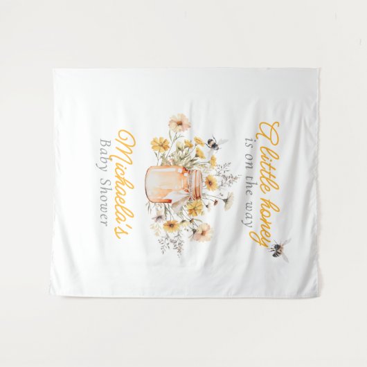 Tenture Un Petit Miel Sur Le Chemin Baby shower Aquarelle (Devant (Horizontal))