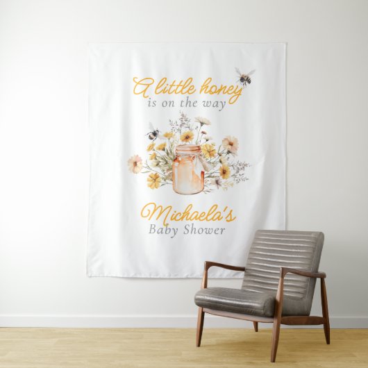 Tenture Un Petit Miel Sur Le Chemin Baby shower Aquarelle (En situation)