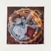 Tenture Un petit pingouin aime la grossesse faire-part (Devant (Horizontal))