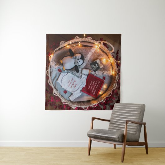 Tenture Un petit pingouin aime la grossesse faire-part (En situation (horizontale))