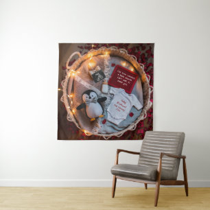 Tenture Un petit pingouin aime la grossesse faire-part