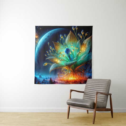 Tenture Un Plante Alien fleurit une fleur créatrice de pla (En situation)