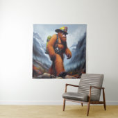 Tenture Un pompier à bout portant (En situation)