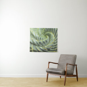 Tenture Un Succulent vert et blanc