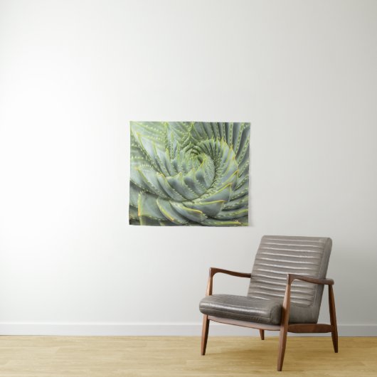 Tenture Un Succulent vert et blanc (En situation (horizontale))