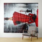 Tenture un tableau d'une femme marchant sous la pluie (En situation (horizontale))