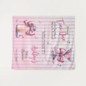 Tenture Un Tini sucré One Coquette Baby shower fond (Devant (Horizontal))