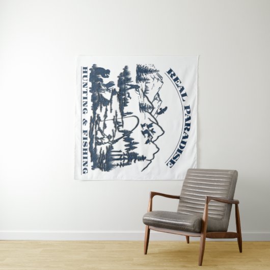 Tenture Un vrai paradis Chasse & Pêche (En situation (horizontale))