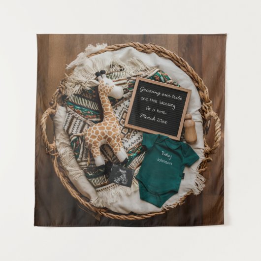 Tenture Une belle annonce de grossesse bohème vintage  (Devant)