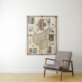 Tenture Une carte de Yorkshire : Équitation est (En situation)