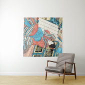 Tenture Une dame japonaise orientale en kimono maiko geish (En situation (horizontale))