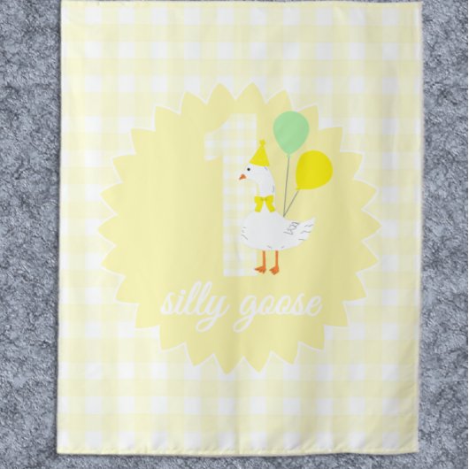 Tenture Une drôle d'oie Gingham 1er anniversaire