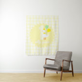 Tenture Une drôle d'oie Gingham 1er anniversaire (En situation)