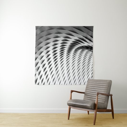 TENTURE UNE FAÇADE COURVÉE COUVERTE DE LATICEWORK BLANC (En situation (horizontale))