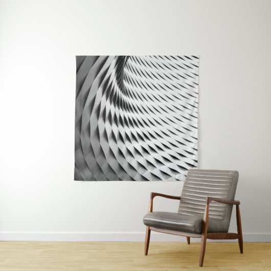 TENTURE UNE FAÇADE COURVÉE COUVERTE DE LATICEWORK BLANC (En situation)