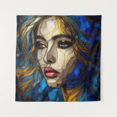 Tenture Une Femme Abstraite Face 2- Verre (Devant)