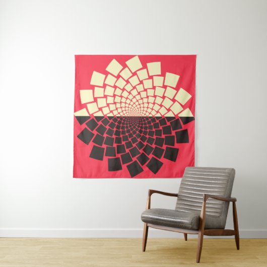 Tenture Une fleur stylisée émergeant de l'eau, ou d'une mo (En situation)