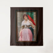 Tenture Une jeune dame avec un ventilateur rouge par Eugen (Devant)