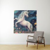 Tenture Une licorne dans la nuit étoilée (En situation)