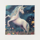 Tenture Une licorne dans la nuit étoilée (Devant)
