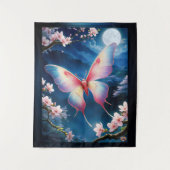 Tenture Une Motte Chinoise Volant Au Milieu Des Fleurs De (Devant)