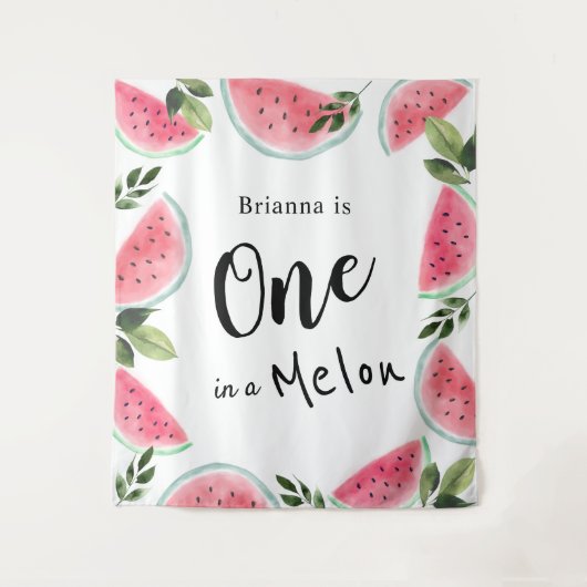 Tenture Une pastèque aquarelle One in a Melon pour un 1er (Devant)