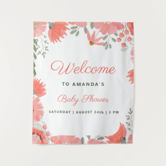 Tenture Une petite fille Fleur Sauvageonne Baby Shower Pêc (Devant)