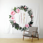 Tenture Une romance floue : Fête des mariées rose (En situation (horizontale))