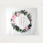 Tenture Une romance floue : Fête des mariées rose (Devant (Horizontal))