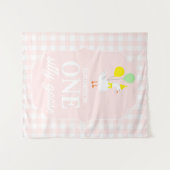Tenture Une Silly Goose Gingham 1er Anniversaire (Devant (Horizontal))
