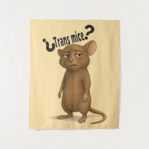 Tenture Une souris confondue par une déclaration muette