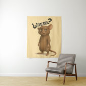Tenture Une souris confondue par une déclaration muette (En situation)