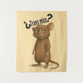 Tenture Une souris confondue par une déclaration muette