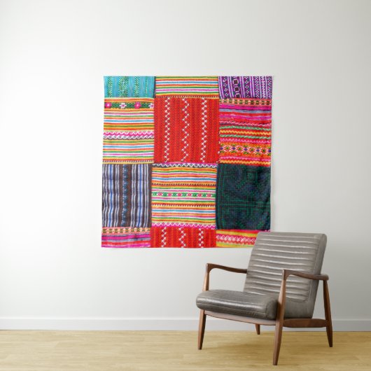 Tenture une surface composée en Patchwork de style asiatiq (En situation (horizontale))