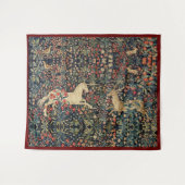 Tenture UNICORN ET CERFS, FLEURS, ANIMAUX FORESTIERS Flora (Devant (Horizontal))