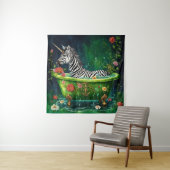 Tenture Unicorn Zebra dans une baignoire (En situation)