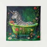 Unicorn Zebra dans une baignoire