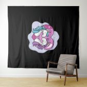 Tenture Unicorne amour (En situation (horizontale))