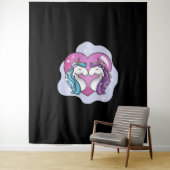 Tenture Unicorne amour (En situation)