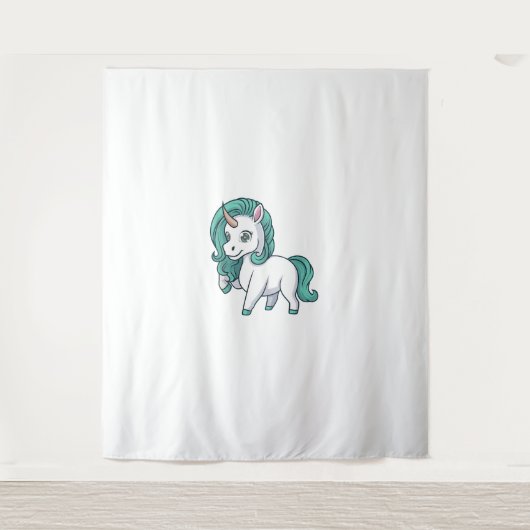 Tenture Unicorne Avec Pétrole Mane Cute Drôle Conception U (Devant)