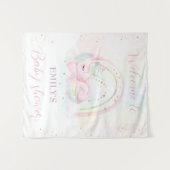 Tenture Unicorne baby shower bébé douche signe de bienvenu (Devant (Horizontal))